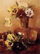 Hirst, Claude Raguet Pansies in a Glass Vase oil